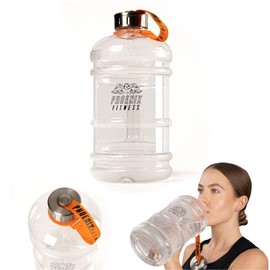 Phoenix Fitness Water Bottle - 2L Drinks Bottle with Leakproof Cap and Carry Strap - Lightweight Bottle for Sports, Gym & Travel - BPA Free & Non Toxic - Clear