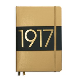 LEUCHTTURM1917 (355518) Metallic Edition Notebooks Medium (A5), Hardcover, 251 num. Pages, plain, gold