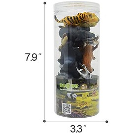 RECUR 12PCS Assorted Wild Animals PLAYSET, Ages 3+