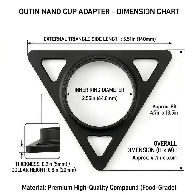 Coffee Cup Adapter Compatible with Outin Nano Portable Espresso Machine,