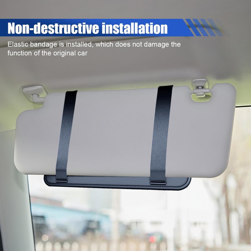 ZIMISI Car Sun Visor Organizer, Multi-Pocket Sun Visor Storage Pouch,