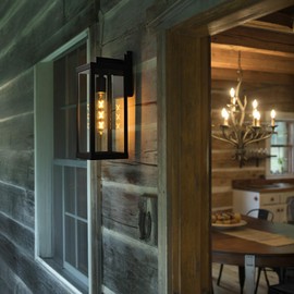 JOKAONOTL Black Outdoor Wall Lights for House 15" H Outside Wall Sconce Waterproof Large Exterior Light Fixtures for Garage, Doorway, Porch, Patio, 2 Pack