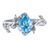 Wasee December Birthstone Ring 925 Sterling Silver Blue Topaz Ring