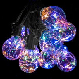 Hometown Evolution, Inc G40 Multicolor LED Fairy Outdoor Patio Black Wire String Lights Party Wedding  - 100' - Black Wire