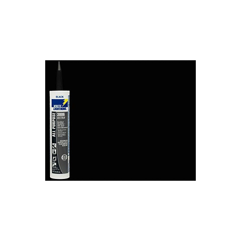 White Lightning W11005010 3006 Ultra All Purpose Elastomeric Sealant, Black,