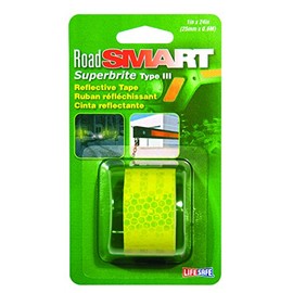 Life Safe: Road Smart Super Brite Fluorescent Reflective Tape, 1" x 24", Lime