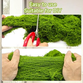 Aspamms Fake Green Moss for Potted Plants Indoor,10.6oz Artificial Moss for Crafts, Faux Moss Decor for DIY Decorative, Model Making, Walls, Glass Containers, Home