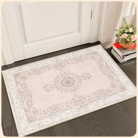 Istana Small Rug 2x3 - Beige Area Rugs - Foldable Washable Rug 2x3 - Non-Shedding Area Carpet for Living Room - Anti-Slip 2 x 3 Rugs for Entryway Indoor - Small Washable Rugs 2x3 w/Soft Microfiber