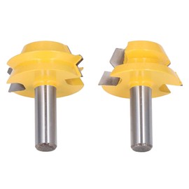 2Pcs Barrel Router Bit Set Octahedral Tenon Router Bit Tungsten Carbide Blade 1/2in Round Shank Milling Cutter for Woodworking