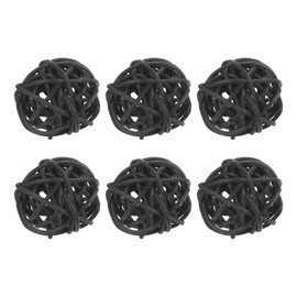 sourcing map 6 Pcs Wicker Rattan Balls 1.2 Inch Rattan Decorative Balls Vase Fillers for Wedding Party Centerpiece Bowls Home Decoration Black