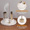 JUXYES White Terrazzo Stone Incense Burner Holder, Marble Stone Sage