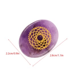 Juego de 7 Piezas de Cristal de Chakra Grabado para Curación Espiritual, Reiki y Meditación