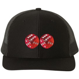 Army Universe Dice Trucker Hat Embroidered Rolling Dice Craps Table Casino Mesh Back Baseball Cap, Black