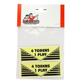 Game Room Guys Arcade Pinball 4 Tokens 1 Play Sticker - Set of 2