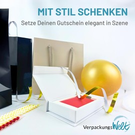 VerpackungsWelt Voucher Packaging, High-Quality Magnetic Box with Inlay in Black, Gift Box for Voucher & Cards with Magnetic Closure, Ideal for Birthday, Wedding, Christmas, Birth