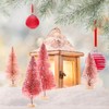 PRETYZOOM 8pcs Pink Mini Christmas Trees Bottle Brush Trees Tabletop