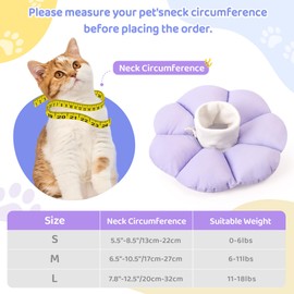Wood Homing Cat Cone Collar Soft - Adjustable Flowers Recovery Collar for Cat Small Dogs After Surgery Medical Injuries to Stop Licking Scratching Protective Comfortable Cat Neck Head Cone (Purple, M)