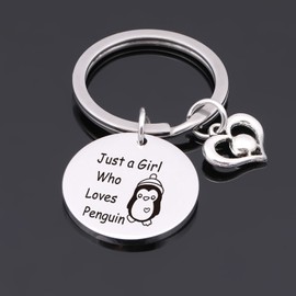 V.nisy Penguin Lover Keychain Crazy Penguin Lady Jewelry Girlfriend Gift Bff Keychain Niece Gift Daughter Jewelry Daughter Keychain Granddaughter Gift Niece Keychain Penguin Keychain