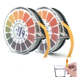 2 rolls of pH test strips, 0-14 pH value test strips, 16.4 inches/roll, acid and alkali pH strips, pH test strips sheath can be used for drinking water tests and experimental tests, etc