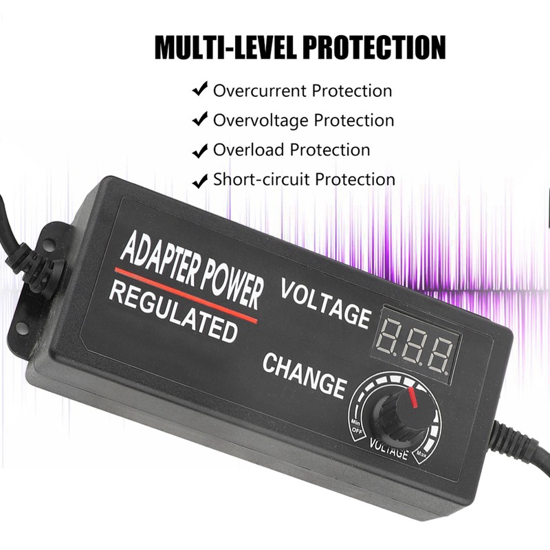 AC/DC Adjustable Power Adapter 3‑12V 5A Anti Interference Power Adapter