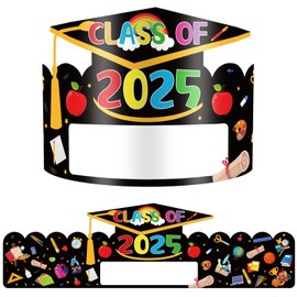 Gilprop 42 Pcs Preschool Graduation Caps for Kids Adjustable Kindergarten Graduation Hats Class of 2025 Preschool Graduation Cap Decorations Graduation Crown Headbands for Kids Student Gifts