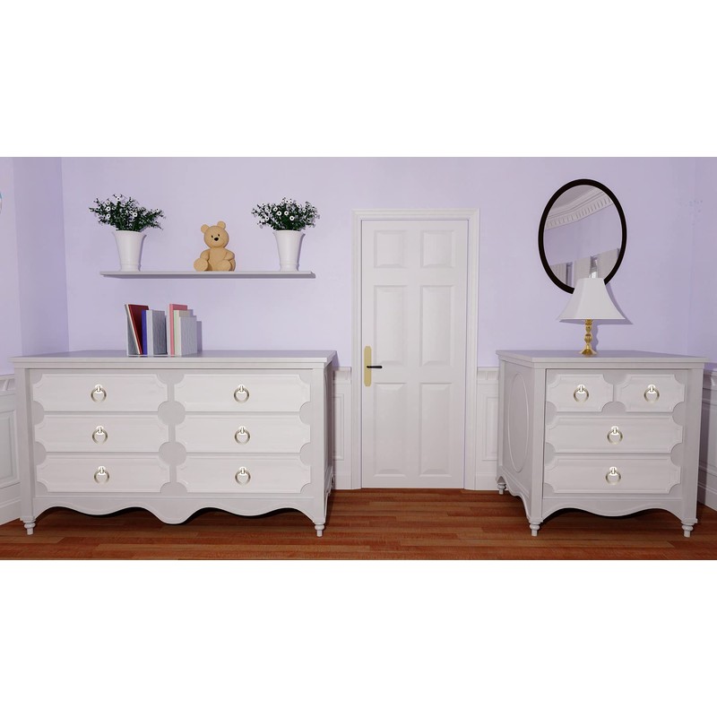 skohom 5 Packs Ring pulls,2.2" Footed Nickle Drawer pulls,Heavy Duty