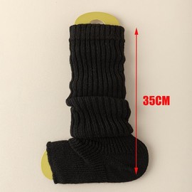 VASANA 1 Pair 35cm Women Leg Warmers Knitted Long Boot Warmers Toppers Socks Knee Length Leg Warmers Cover for Dance Yoga Ballet Sports Workout (White), black