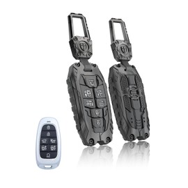 TALKMOON Key Fob Cover for Hyundai 7 Buttons Key Case,Heavy Key Shell Protector Keychain Accessories for 2024 2023 2022 Hyundai Sonata, Santa Fe, Nexo, Tucson, Palisade Key Fob (Model-B-Black)