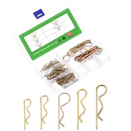 sourcing map 60Pcs 5 Sizes Zinc-Plated Carbon Steel R Shaped Spring Cotter Pins Set, R Clips Cotter Pin Spring Fastener for Household Appliances, Car Mechanics Repair (Colored)