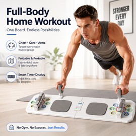Portable Push Up Board for Home Workouts – Foldable Fitness Trainer with Handles & Resistance Bands