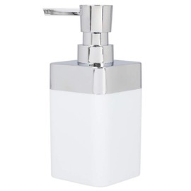 Home Basics Skylar ABS Plastic Bathroom Accessories (10 oz. Soap/Lotion Dispenser, White)