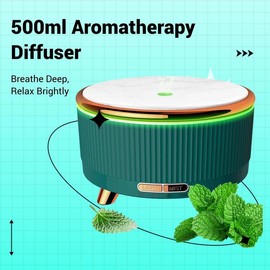 500ml Aromatherapy Diffuser with Essential Oils, 7-colors Variations Air Humidifier for Fall, Mini Humidifiers, Air Humidifiers for Bedroom, Essential Oil Diffuser Humidifier, Room Decor, Room Accessories:_Light Wash_1 Piece