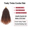 FFDDear 8 Inch Pre-Looped Yanky twist crochet hair 8 Packs