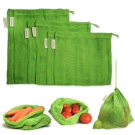 100% Cotton Set of 6 Fridge Bag | Eco-Friendly Natural Vegetables Bags for Fridge Storage & mesh net Vegetable Bag Fridge | Multi-Purpose Eco-Friendly