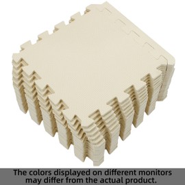 Yostrong® 18 Tiles Interlocking Puzzle Foam Baby Play Mat with Straight Edges for Playing - EVA Babies Crawling Mat | Rubber Floor Work Out Mats for Home Gym. Beige. YOC-Jb18S18