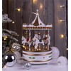 St Helens Home & Garden Wooden Carousel Music Box (White