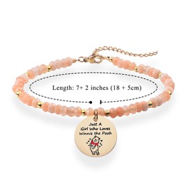 Melix Home Pooh Bear Gifts Stuff Natural Stone Bracelets For Women Teen Girls Daughter Friendship Gift Pooh Bear Bracelet