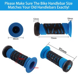 TOKSEO Pair of Children's Bicycle Grips, Safety Through Impact Protection, Bicycle Grips 22 mm Calibre, 95 mm Length Rubber Handlebar Grips Bicycle Children for Scooters, Children's Balance Bike