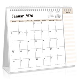 SKYDUE Desk Calendar 2026, Calendar from Jul 25 to Dec. 26, Desk Calendar for Standing, Monthly Calendar 2025 with Month to View, Tear-Off List, 27 x 23 x 7.8 cm, School Year Calendar (Beige)