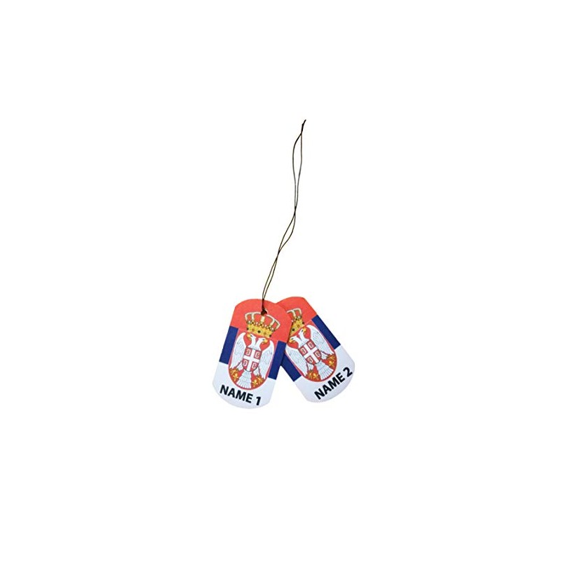 Personalisierter Serbia Hundemarke Auto Lufterfrischer