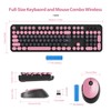 iRoboosta Pink Wireless Keyboard and Mouse Combo, 2.4GHz Creamy Keyboard