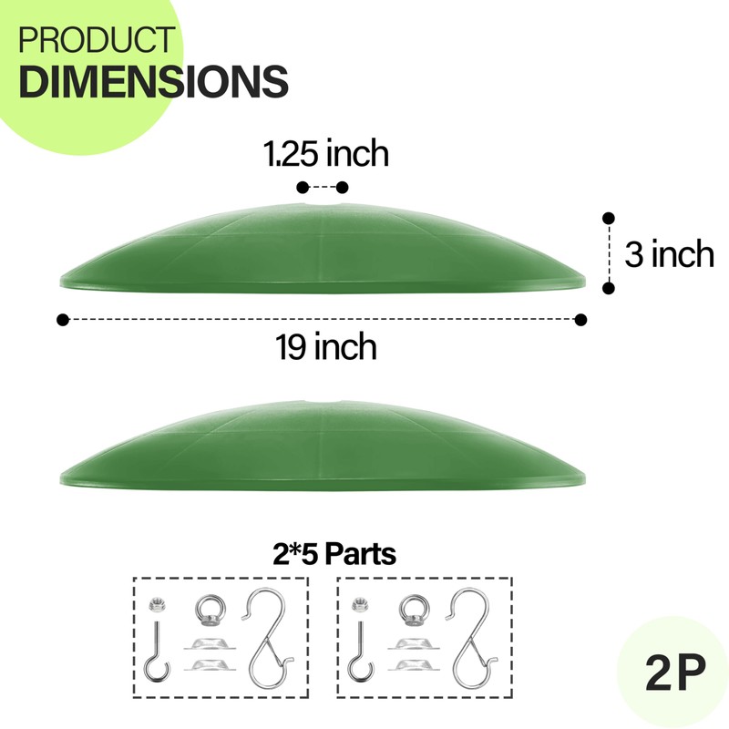 19.25-Inch Extra Large Squirrel Baffle,Hummingbird Feeder Shade Dome Cover, Bird