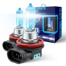 BIOLIGHT KM H11 Super White Plus 6000K Brighter Light Replacement Headlight Bulb, 2 pack
