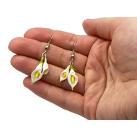 White calla lily earrings romantic flower jewelry