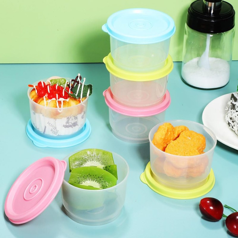 Shirene Small Food Containers with Lids,6 Pcs 150ml Food Containers