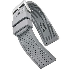 Alpine Sporty Silicone Watch Band | Waterproof Quick Release Rubber Watch Strap| Grey Lightweight & Adjustable Silicone Watch Band Man |24mm Rubber Watch Strap Compatible with Regular & Smart Watches