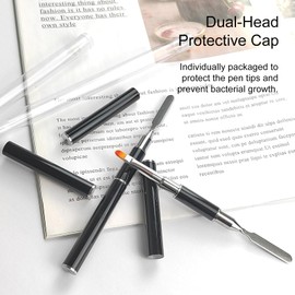 Dual-Ended Nail Art Brush & Picker, 2-in-1 Stainless Steel Design, Gel Nail Brushes for Acrylic and Gel Nail Extensions (Black)