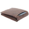 Men's Brown Natural Leather Wallet with a Shark, brown, Minimalist