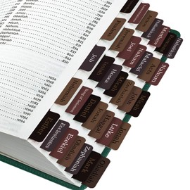 Bible Tabs, Laminated Bible Tabs for Women & Men, 75 Tabs, Bible Tabs for Study Bible, Large Print Easy to Read and Apply Tabs for All Ages (Brown)