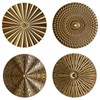 4 Pcs Luxury Gold Round Metal Wall Art, Modern Metal